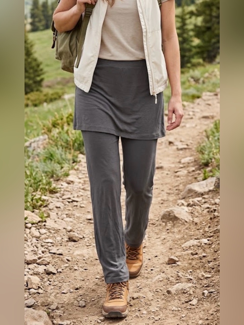 Faceplant skirt leggings Gray Women's Bamboo Lounge Pants L yoga gym sporty